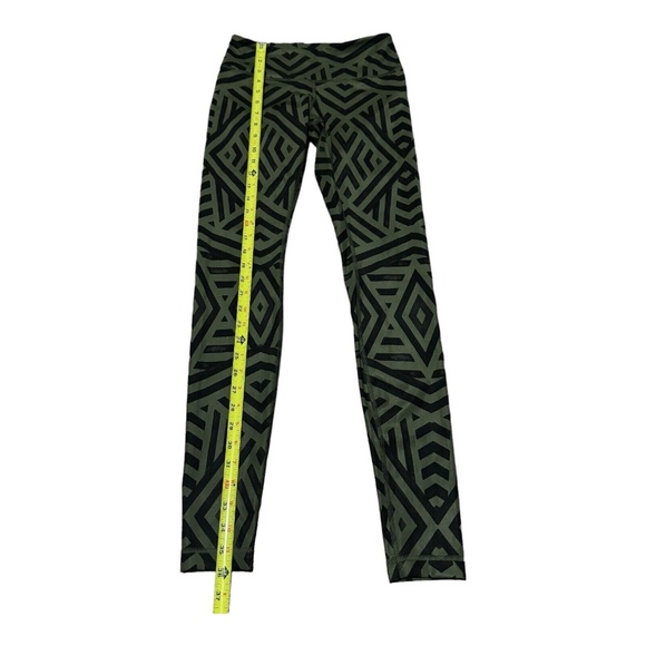 Lululemon Wunder Under Leggings Luxtreme Chevron Shuffle Fatigue Green Sz 4 - Picture 5 of 14